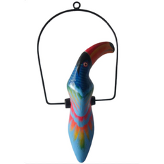 Toucan Blue On Swing Short Tail 30 cm