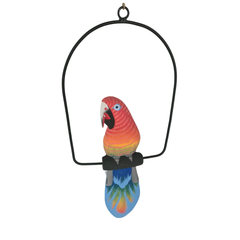 Macaw Red on Swing Short Tail 30 cm