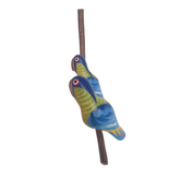 Small Parrots On Perch 25 cm