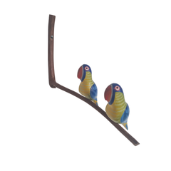 Small Parrots On Perch 25 cm