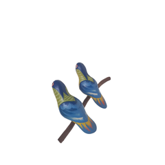 Small Parrots On Perch 25 cm