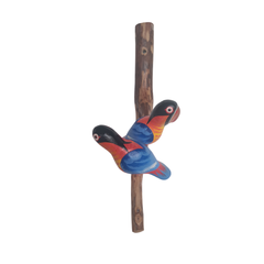 Small Parrots On Perch 25 cm