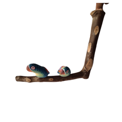 Small Parrots On Perch 25 cm