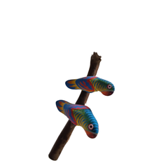 Small Parrots On Perch 25 cm