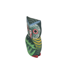 Owl green 10 cm