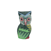 Owl green 10 cm