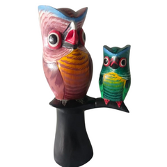 Owl with baby on side 30 cm