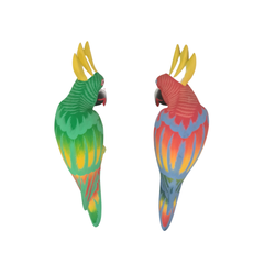 Parrots pair on perch 30 cm