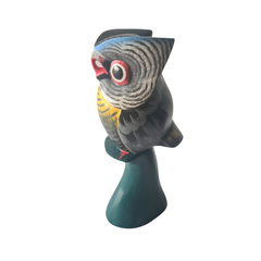 Owl Black on stand 30 cm