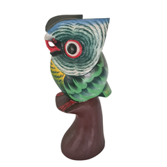 Owl Green on stand 30 cm