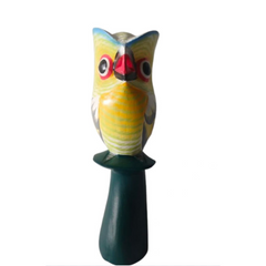 Owl Yellow on stand 30 cm