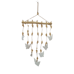 Wooden wall decoration butterfly white 50 cm