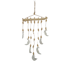 Wooden wall decoration half moon white 50 cm