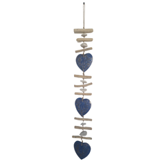 Mobile with blue gold hearts 100 cm