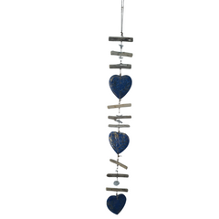 Mobile with blue gold hearts 100 cm