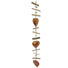 Mobile with red gold hearts 100 cm