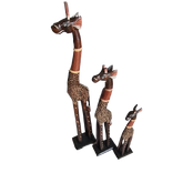 Giraffe carving and dot finishing set 3 60, 80, 100 cm