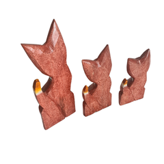 Cat brown glass ornament set of as 25, 30, 40 cm