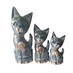 Cat Blue wash set 3 as 25, 30, 40 cm