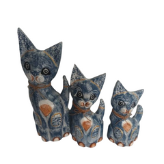 Cat Blue wash set 3 as 25, 30, 40 cm