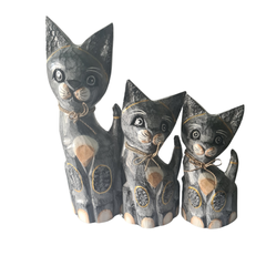 Cat Black wash set 3 as 25, 30, 40 cm