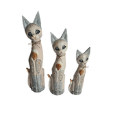 Cat White wash set 3 as 25, 30, 40 cm