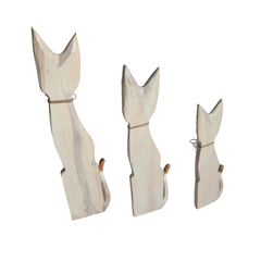 Cat White wash set 3 as 25, 30, 40 cm