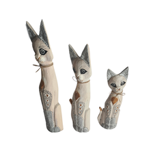 Cat White wash set 3 as 25, 30, 40 cm