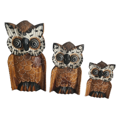 Owl Brown wash set 3 as 20, 30, 50 cm