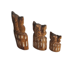 Owl Brown wash set 3 as 20, 30, 50 cm