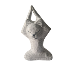 Cat yoga white 25 cm