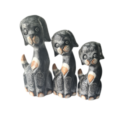 Dog Black wash set 3 as 25, 30, 40 cm