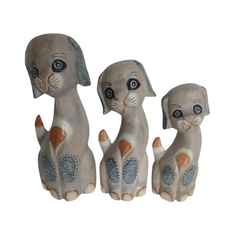 Dog White wash set 3 as 25, 30, 40 cm