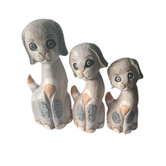 Dog White wash set 3 as 25, 30, 40 cm