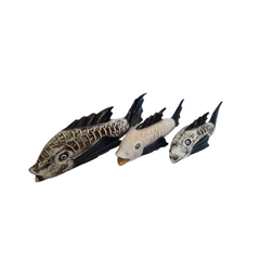 Fish white with black tails set of 3 as 30, 40, 50 cm