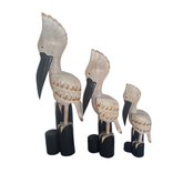 Pelican White with Black Bill set of 3 as 40, 60, 80 cm