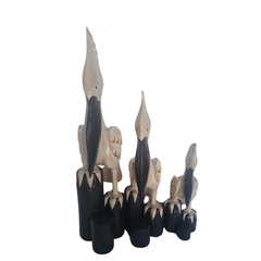 Pelican White with Black Bill set of 3 as 40, 60, 80 cm