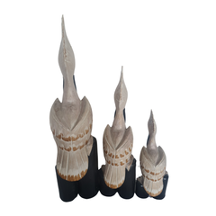 Pelican White with Black Bill set of 3 as 40, 60, 80 cm