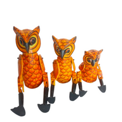 Owl flexible legs set 3 as 15, 20, 25 cm