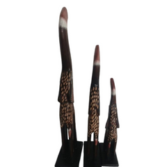 Elephants dark brown, set of 3 as 30, 40, 50 cm