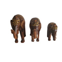 Elephants brown set of 3 as 20, 25, 30 cm