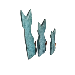 Cat figures blue set of 3 as 30, 40, 50 cm