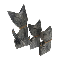 Cat figures black set of 3 as 30, 40, 50 cm