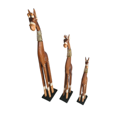 Giraffe wire necks, brown set of 3 as 60, 80 & 100cm