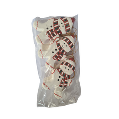 Snowman Hanging Ornament Pack Of 5, 10 x 6 x 1 cm