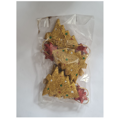 Gold Xmas Tree Hanging Ornament Pack Of 5, 8 x 5 x 1 cm
