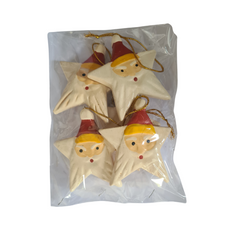 Santa As Xmas Star Hanging Ornament Pack Of 5, 7 x 7 x 1 cm