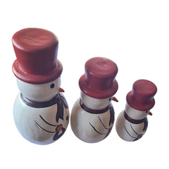 Snowman With Top Hats Set Of 3