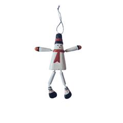 Santa Snowman With Flexible Arms & Legs Hanging Ornament Pack Of 5, 15 x 4 x 1 cm