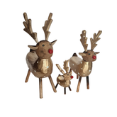 Reindeer Set Of 3 Gold Colours, L = 29, M = 21, S = 12 cm